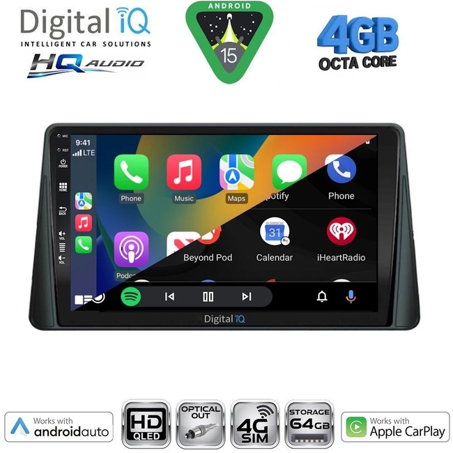 DIGITAL IQ BXK 19156BL_CPAA A/C (9inc) MULTIMEDIA TABLET for FORD FOCUS mod. 2005-2012 (BLACK)