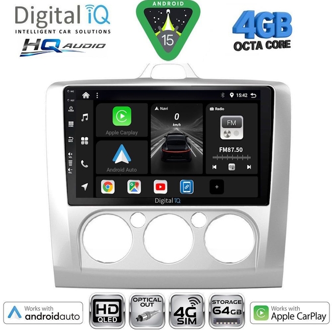 DIGITAL IQ BXK 19156BL_CPAA A/C (9inc) MULTIMEDIA TABLET for FORD FOCUS mod. 2005-2012 (BLACK)