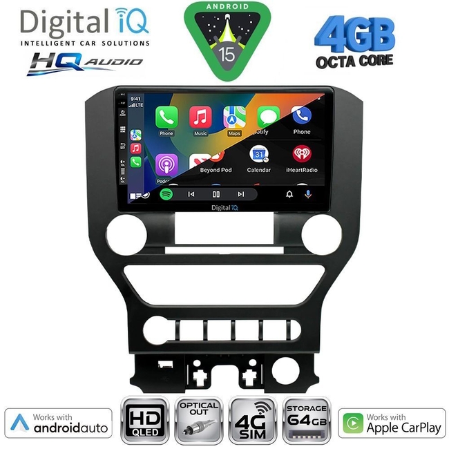 DIGITAL IQ BXK 19166_CPAA 4BUT (9inc) MULTIMEDIA TABLET for FORD MUSTANG mod. 2015-2020