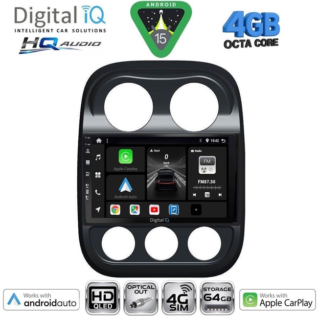 DIGITAL IQ BXK 19270_CPAA (10inc) MULTIMEDIA TABLET for JEEP CHEROKEE – LIBERTY mod. 2007-2014