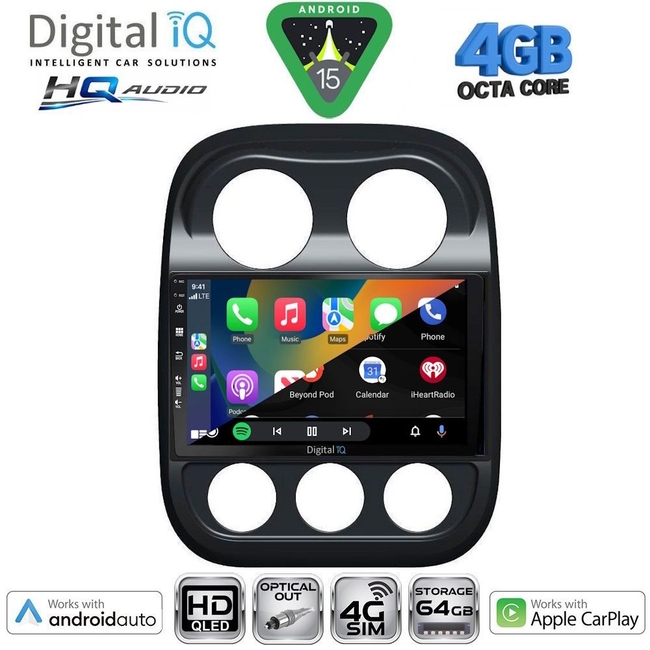 DIGITAL IQ BXK 19270_CPAA (10inc) MULTIMEDIA TABLET for JEEP CHEROKEE – LIBERTY mod. 2007-2014