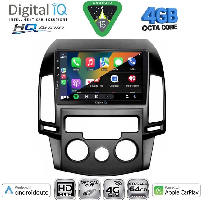 DIGITAL IQ BXK 19231_CPAA A/C (9inc) MULTIMEDIA TABLET for HYUNDAI i30 mod. 2007-2012