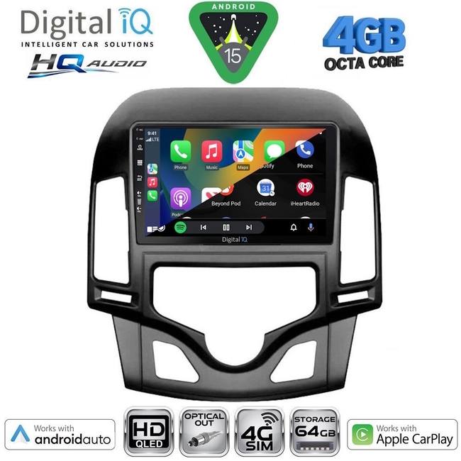 DIGITAL IQ BXK 19231_CPAA A/C (9inc) MULTIMEDIA TABLET for HYUNDAI i30 mod. 2007-2012