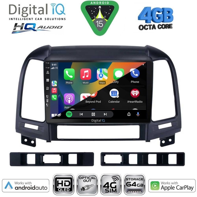 DIGITAL IQ BXK 19239_CPAA (9inc) MULTIMEDIA TABLET for HYUNDAI SANTA FE  mod. 2005-2013
