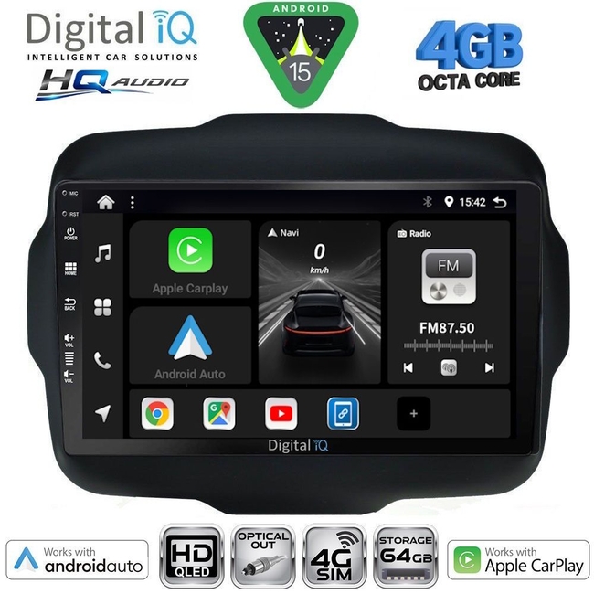 DIGITAL IQ BXK 19290_CPAA (9inc) MULTIMEDIA TABLET for JEEP RENEGADE  mod. 2014-2025