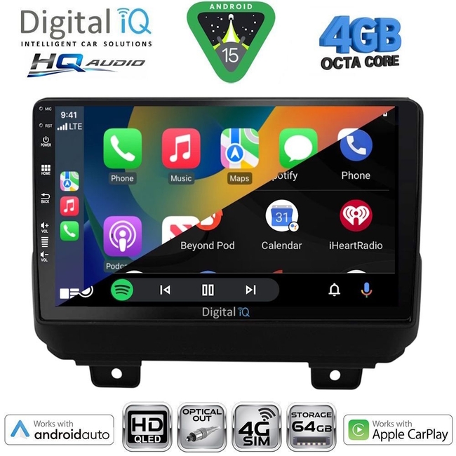 DIGITAL IQ BXK 19298_CPAA (9inc) MULTIMEDIA TABLET for JEEP WRANGLER mod. 2018-2026