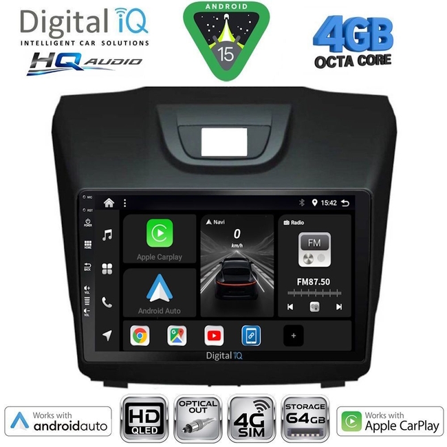 DIGITAL IQ BXK 19253BL_CPAA (9inc) MULTIMEDIA TABLET for ISUZU D-MAX mod. 2002-2008 (BLACK)