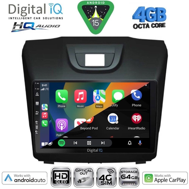 DIGITAL IQ BXK 19253BL_CPAA (9inc) MULTIMEDIA TABLET for ISUZU D-MAX mod. 2002-2008 (BLACK)