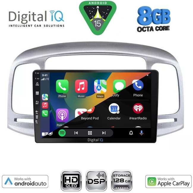 DIGITAL IQ BXF 7249SL_CPAA (9inc) MULTIMEDIA TABLET for HYUNDAI ACCENT mod. 2005-2012 (SILVER)