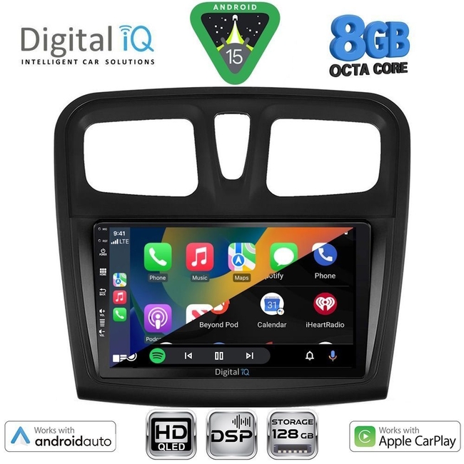 DIGITAL IQ BXF 7108SQ_CPAA (9inc) MULTIMEDIA TABLET for DACIA LOGAN – SANDERO mod. 2012-2019