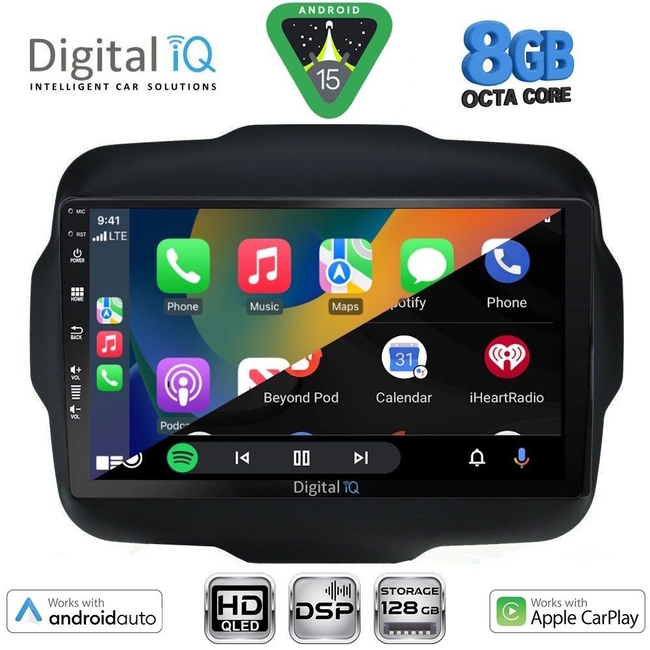 DIGITAL IQ BXF 7290_CPAA (9inc) MULTIMEDIA TABLET for JEEP RENEGADE  mod. 2014-2025