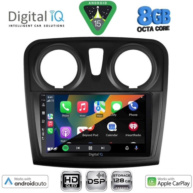 DIGITAL IQ BXF 7108_CPAA (9inc) MULTIMEDIA TABLET for DACIA LOGAN – SANDERO mod. 2012-2019
