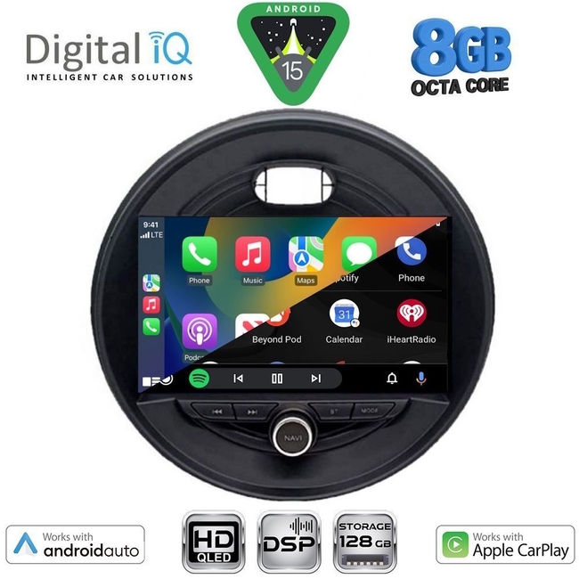 DIGITAL IQ BXF 7066_CPAA (9inc) MULTIMEDIA TABLET for MINI COOPER (F55-56-F57) mod. 2015-2024 - CLUBMAN (F54) mod. 2015-2024 - ROADSTER (F59) mod. 2014-2024 - COUNTRYMAN (F60) mod. 2016-2024