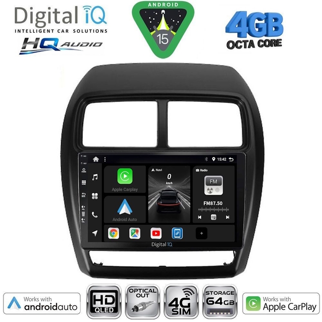 DIGITAL IQ BXK 19430_CPAA (10inc) MULTIMEDIA TABLET for MITSUBISHI ASX mod. 2009-2020 - PEUGEOT 4008 mod. 2012-2018