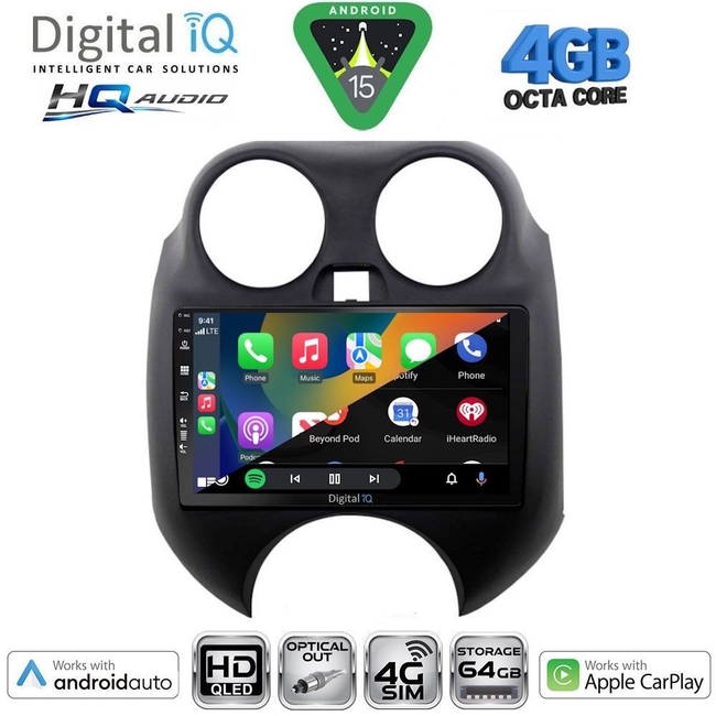 DIGITAL IQ BXK 19459_CPAA (9inc) MULTIMEDIA TABLET for NISSAN MICRA mod. 2010-2014