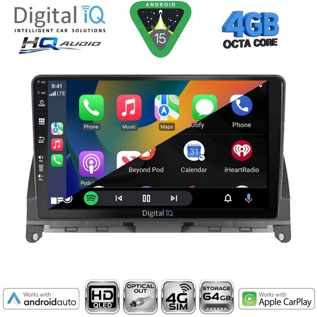 DIGITAL IQ BXK 19405BL_CPAA (9inc) MULTIMEDIA TABLET for MERCEDES C (W204) mod. 2007-2011
