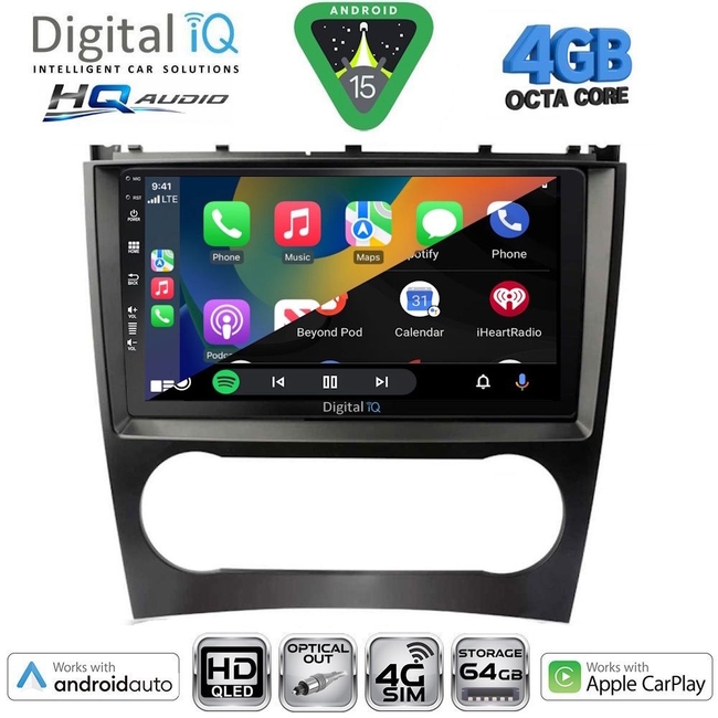 DIGITAL IQ BXK 19404_CPAA (9inc) MULTIMEDIA TABLET for MERCEDES C – CLK (W203-209) mod. 2004-2008