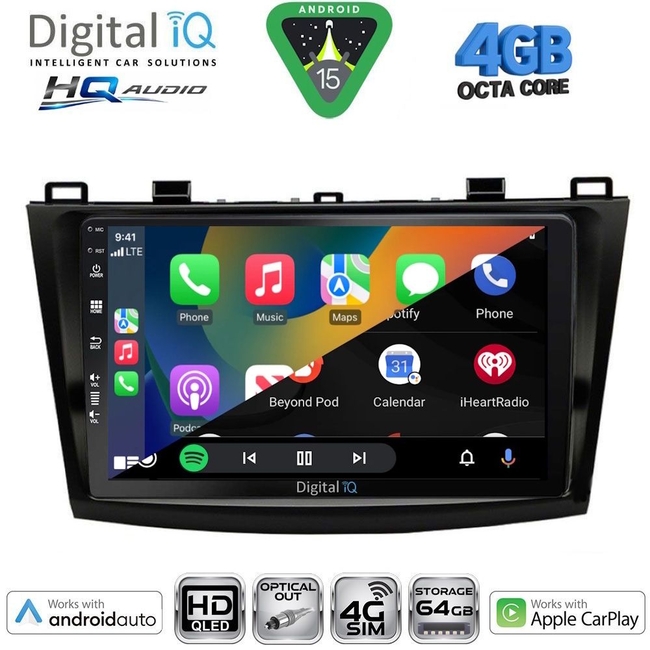 DIGITAL IQ BXK 19365_CPAA (9inc) MULTIMEDIA TABLET for MAZDA 3 mod. 2003-2008