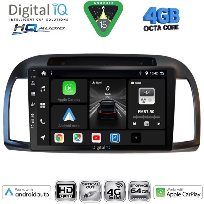 DIGITAL IQ BXK 19457BL_CPAA (9inc) MULTIMEDIA TABLET for NISSAN MICRA K12 mod. 2002-2010 (BLACK)