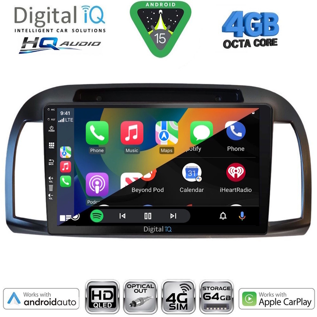 DIGITAL IQ BXK 19457BL_CPAA (9inc) MULTIMEDIA TABLET for NISSAN MICRA K12 mod. 2002-2010 (BLACK)