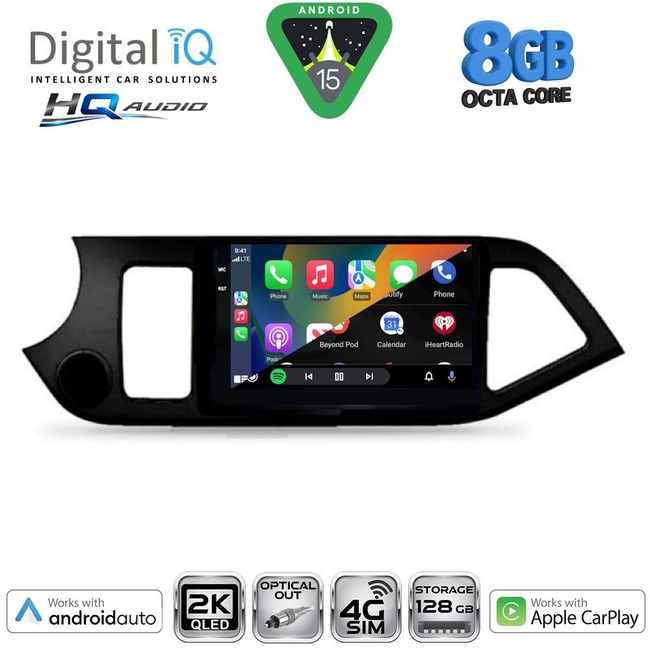 DIGITAL IQ BXK 20308_CPAA (9inc) MULTIMEDIA TABLET for KIA PICANTO mod. 2011-2017