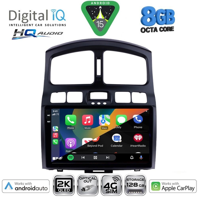 DIGITAL IQ BXK 20236_CPAA (9inc) MULTIMEDIA TABLET for HYUNDAI SANTA FE  mod. 2003-2006