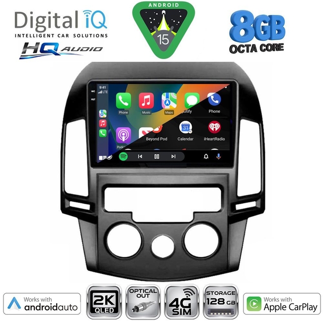 DIGITAL IQ BXK 20231_CPAA A/C (9inc) MULTIMEDIA TABLET for HYUNDAI i30 mod. 2007-2012
