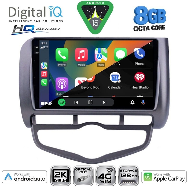 DIGITAL IQ BXK 20210_CPAA CLIMA (9inc) MULTIMEDIA TABLET for HONDA JAZZ mod. 2002-2008