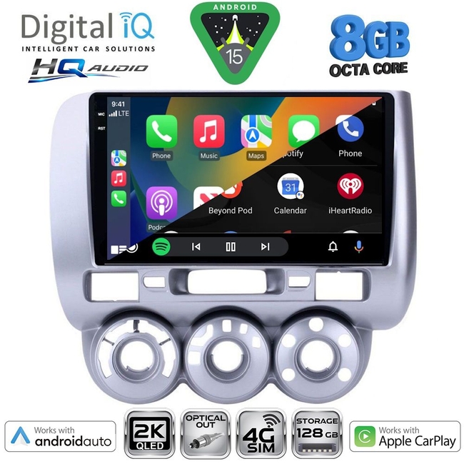 DIGITAL IQ BXK 20210_CPAA A/C (9inc) MULTIMEDIA TABLET for HONDA JAZZ mod. 2002-2008