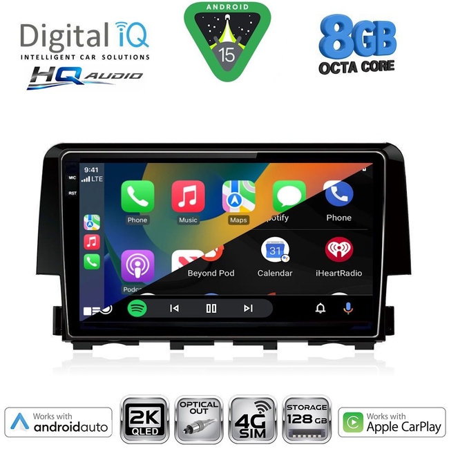 DIGITAL IQ BXK 20191_CPAA (9inc) MULTIMEDIA TABLET for HONDA CIVIC mod. 2016-2021