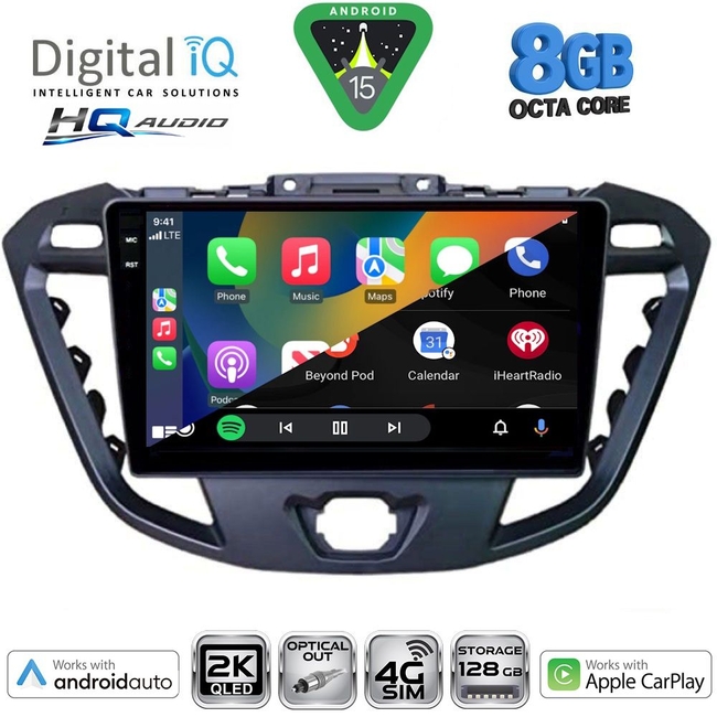 DIGITAL IQ BXK 20177_CPAA (9inc) MULTIMEDIA TABLET for FORD TRANSIT CUSTOM | TOURNEO CUSTOM mod. 2013-2019