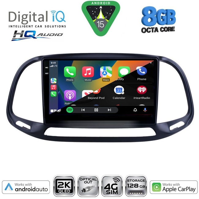 DIGITAL IQ BXK 20138_CPAA (9inc) MULTIMEDIA TABLET for FIAT DOBLO – OPEL COMBO mod. 2015-2018