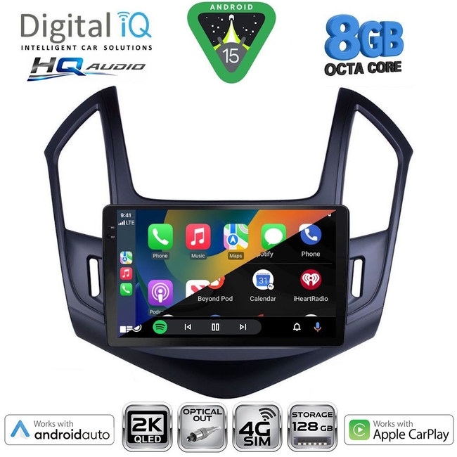 DIGITAL IQ BXK 20077_CPAA (9inc) MULTIMEDIA TABLET for CHEVROLET CRUZE mod. 2013-2015