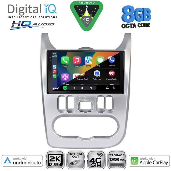 DIGITAL IQ BXK 20101SL_CPAA (9inc) MULTIMEDIA TABLET for DACIA DUSTER – LOGAN – SANDERO mod. 2006-2012 (SILVER)