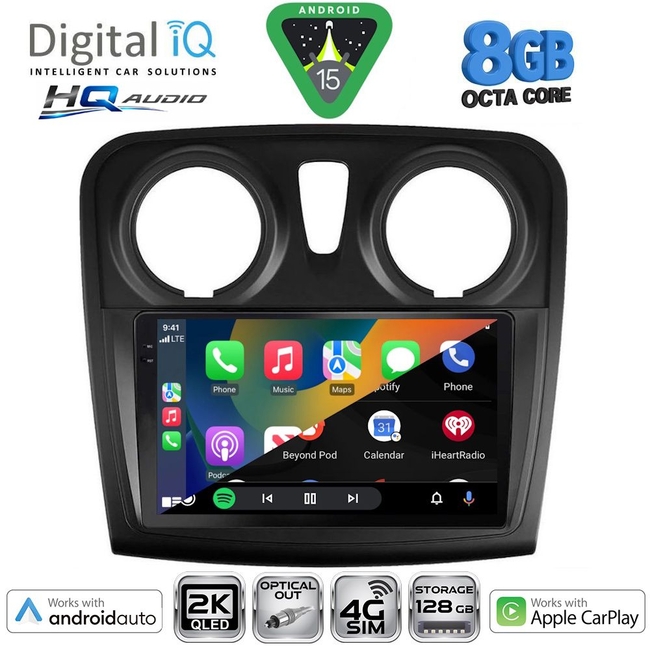 DIGITAL IQ BXK 20108_CPAA (9inc) MULTIMEDIA TABLET for DACIA LOGAN – SANDERO mod. 2012-2019