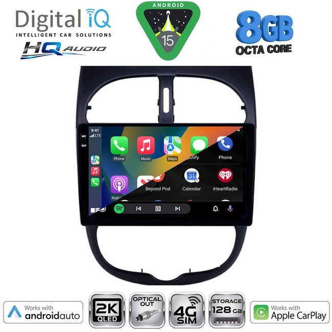 DIGITAL IQ BXK 20506_CPAA (9inc) MULTIMEDIA TABLET for PEUGEOT 206 mod. 1998-2006