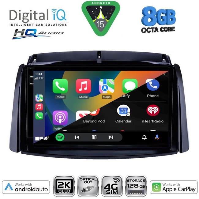 DIGITAL IQ BXK 20551_CPAA (9inc) MULTIMEDIA TABLET for RENAULT KOLEOS mod. 2006-2016