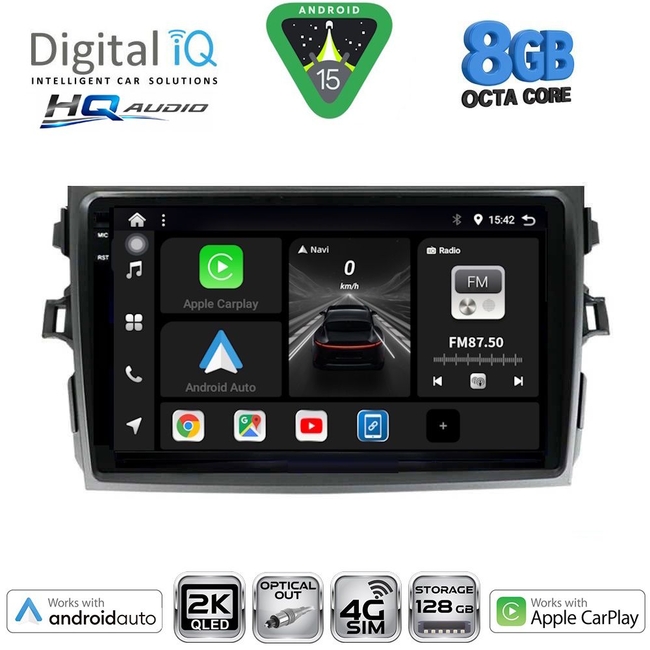 DIGITAL IQ BXK 20713_CPAA (9inc) MULTIMEDIA TABLET for TOYOTA COROLLA 4D mod. 2006-2012