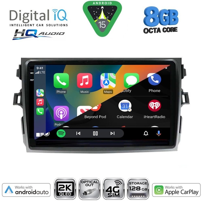 DIGITAL IQ BXK 20713_CPAA (9inc) MULTIMEDIA TABLET for TOYOTA COROLLA 4D mod. 2006-2012