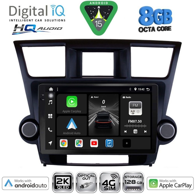 DIGITAL IQ BXK 20719_CPAA (10inc) MULTIMEDIA TABLET for TOYOTA HIGHLANDER mod. 2008-2015