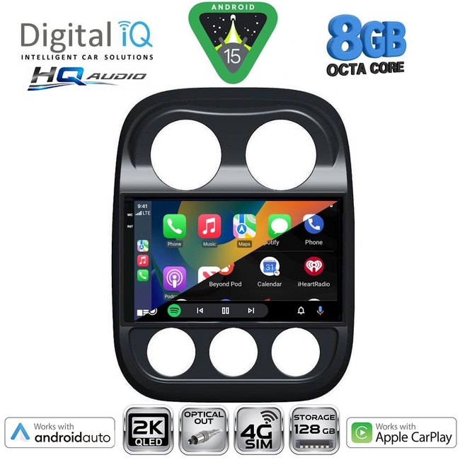 DIGITAL IQ BXK 20277_CPAA (10inc) MULTIMEDIA TABLET for JEEP COMPASS - PATRIOT mod. 2007-2016