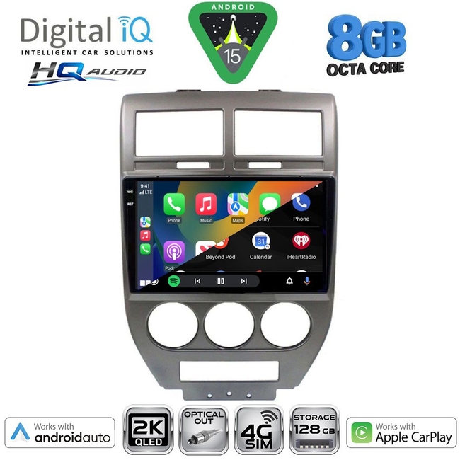 DIGITAL IQ BXK 20276_CPAA (10inc) MULTIMEDIA TABLET for JEEP COMPASS - PATRIOT mod. 2007-2016