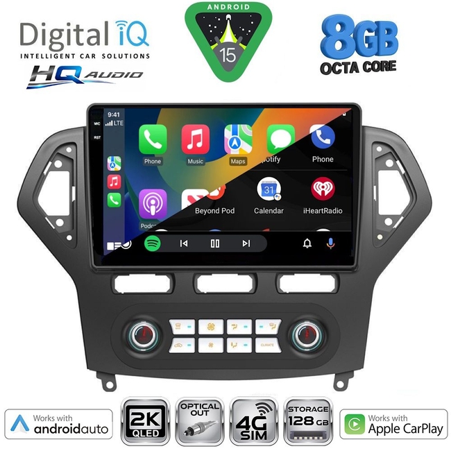 DIGITAL IQ BXK 20162_CPAA CLIMA (10inc) MULTIMEDIA TABLET for FORD MONDEO mod. 2007-2011