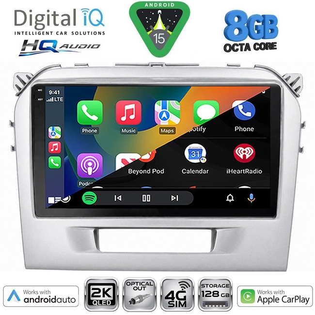 DIGITAL IQ BXK 20697SL_CPAA (9inc) MULTIMEDIA TABLET for SUZUKI VITARA mod. 2016-2025 (SILVER)