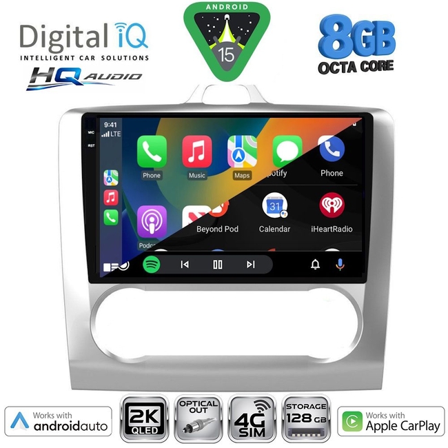 DIGITAL IQ BXK 20156SL_CPAA CLIMA (9inc) MULTIMEDIA TABLET for FORD FOCUS mod. 2005-2012 (SILVER)