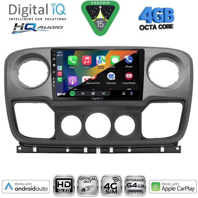 DIGITAL IQ BXK 19463_CPAA (10inc) MULTIMEDIA TABLET for NISSAN NV400 - OPEL MOVANO - RENAULT MASTER mod. 2010-2020