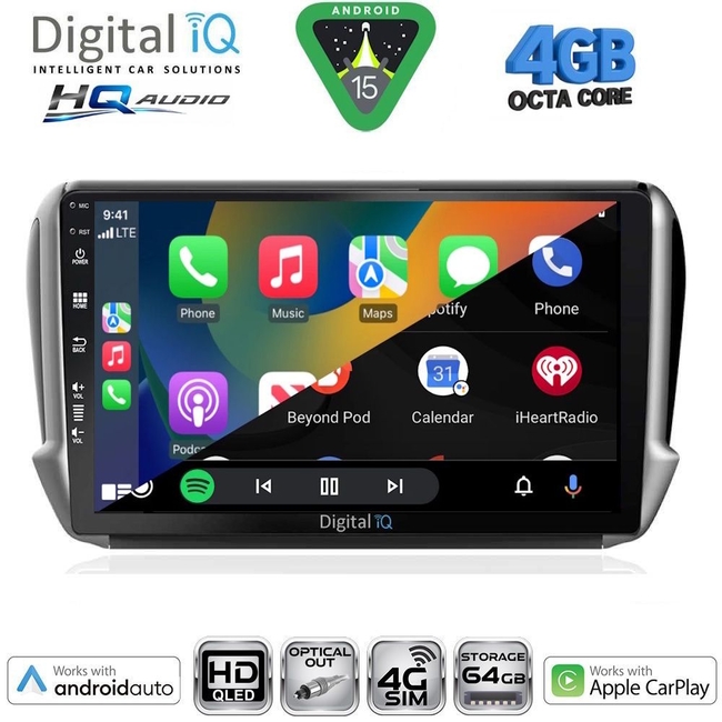 DIGITAL IQ BXK 19508_CPAA (10inc) MULTIMEDIA TABLET for PEUGEOT 208-2008 mod. 2012-2021