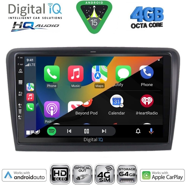 DIGITAL IQ BXK 19604B_CPAA (10inc) MULTIMEDIA TABLET for SKODA SUPERB mod. 2008-2015