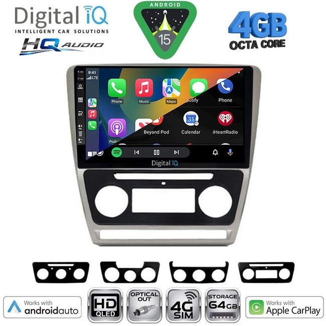 DIGITAL IQ BXK 19595SL_CPAA (10inc) MULTIMEDIA TABLET for SKODA OCTAVIA 5 mod. 2005-2012 (SILVER)