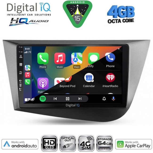 DIGITAL IQ BXK 19574_CPAA (9inc) MULTIMEDIA TABLET for SEAT LEON mod. 2005-2012
